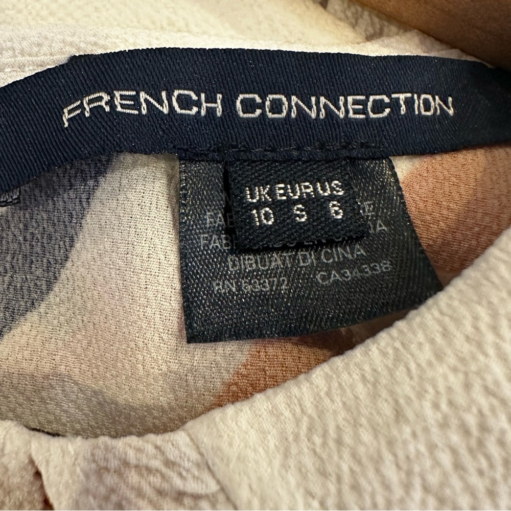 French Connection Vibrant Orange‎ and Black Long Sleeve Dress 6 - Picture 8 of 9